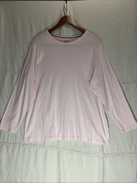 croft & barrow Tops - croft & barrow Light Pink Long Sleeve Tee 100% Cotton